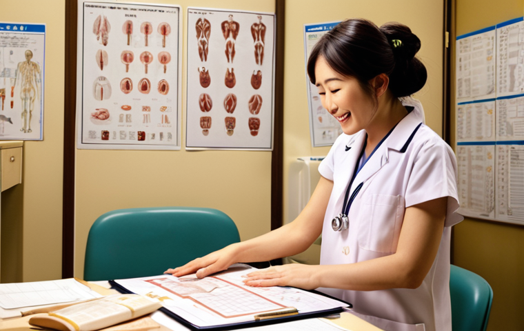 **

A stressed-out nurse surrounded by medical charts and equipment, looking exhausted but still holding a patient's hand with a gentle smile. Soft, warm lighting.  "Burnout gīrīgiri! Ganbatteiru kanshi, hitori janai." (ギリギリ燃え尽き症候群！頑張っている看護師、一人じゃない。)  [Anxiety, Nursing, Healthcare, Compassion, Japanese Style]

**