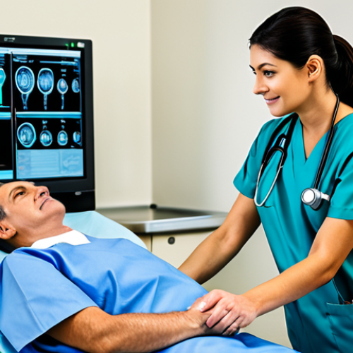 **

"A professional nurse in a modern, well-lit hospital room, fully clothed in modest scrubs, attending to a patient with care and compassion. The environment includes medical equipment and a computer monitor displaying patient data. Safe for work, appropriate content, perfect anatomy, correct proportions, natural pose, professional, modest, family-friendly, high quality, well-formed hands, proper finger count, natural body proportions."

**