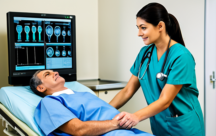 **

"A professional nurse in a modern, well-lit hospital room, fully clothed in modest scrubs, attending to a patient with care and compassion. The environment includes medical equipment and a computer monitor displaying patient data. Safe for work, appropriate content, perfect anatomy, correct proportions, natural pose, professional, modest, family-friendly, high quality, well-formed hands, proper finger count, natural body proportions."

**