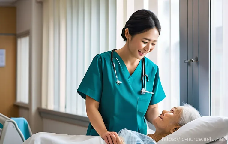 간호사 업무 중 주의해야 할 약물 - **Prompt:** A focused and competent Japanese nurse in her late 20s, wearing a clean, professional nu...