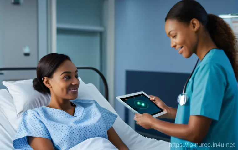 간호사의 기술 활용 및 디지털화 사례 - Prompt 1: Seamless Digital Workflow in a Modern Hospital**